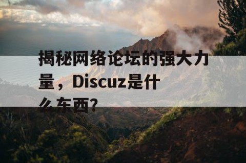 揭秘网络论坛的强大力量，Discuz是什么东西？