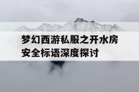 梦幻西游私服之开水房安全标语深度探讨