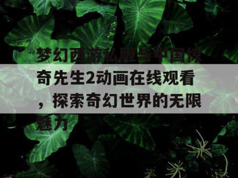 梦幻西游私服与中国惊奇先生2动画在线观看，探索奇幻世界的无限魅力