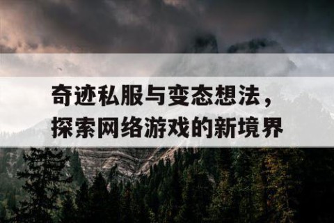奇迹私服与变态想法，探索网络游戏的新境界