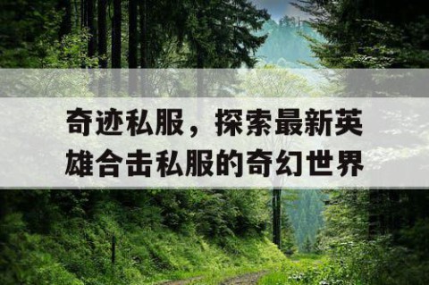 奇迹私服，探索最新英雄合击私服的奇幻世界