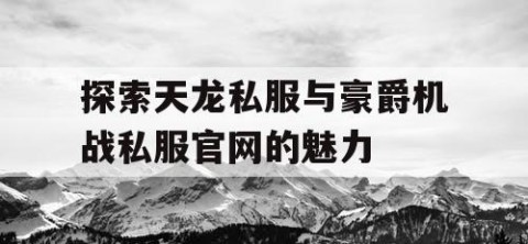 探索天龙私服与豪爵机战私服官网的魅力