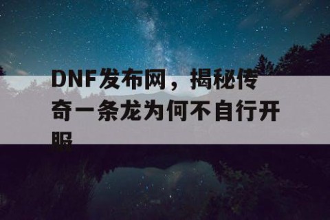 DNF发布网，揭秘传奇一条龙为何不自行开服