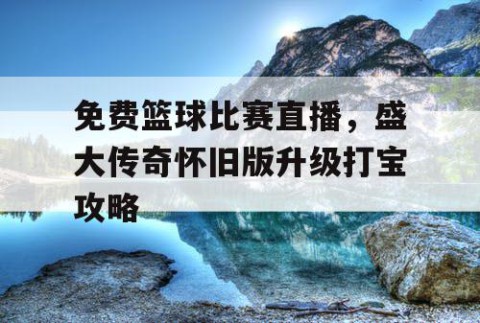 免费篮球比赛直播，盛大传奇怀旧版升级打宝攻略