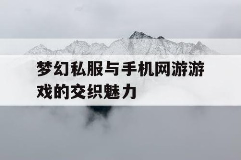 梦幻私服与手机网游游戏的交织魅力