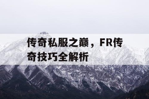 传奇私服之巅，FR传奇技巧全解析