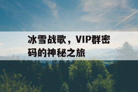 冰雪战歌，VIP群密码的神秘之旅
