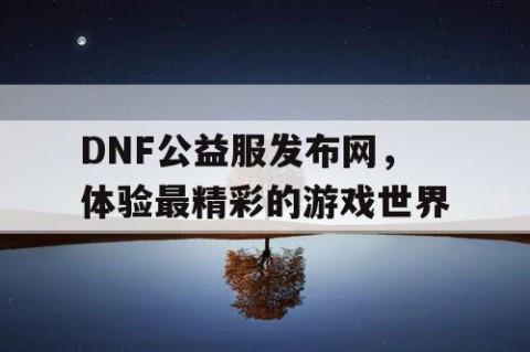 DNF公益服发布网，体验最精彩的游戏世界