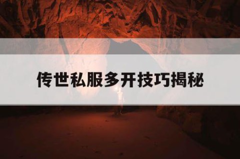 传世私服多开技巧揭秘