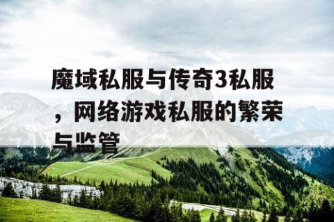 魔域私服与传奇3私服，网络游戏私服的繁荣与监管