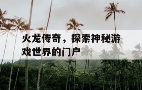火龙传奇，探索神秘游戏世界的门户