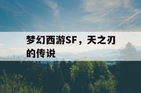 梦幻西游SF，天之刃的传说