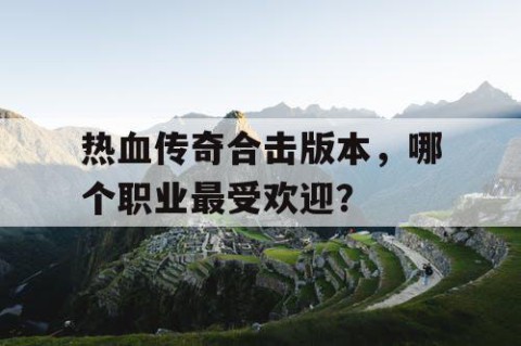 热血传奇合击版本，哪个职业最受欢迎？