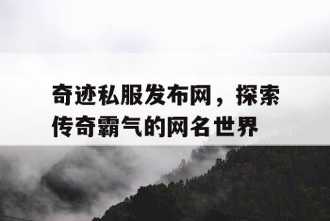 奇迹私服发布网，探索传奇霸气的网名世界