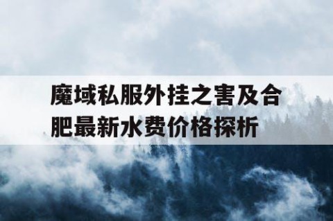 魔域私服外挂之害及合肥最新水费价格探析