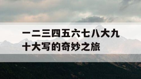 一二三四五六七八大九十大写的奇妙之旅