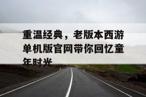 重温经典，老版本西游单机版官网带你回忆童年时光