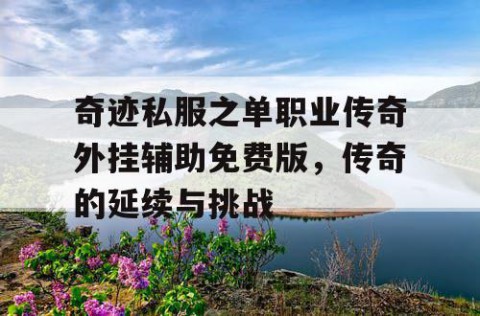 奇迹私服之单职业传奇外挂辅助免费版，传奇的延续与挑战