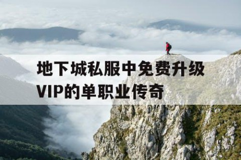 地下城私服中免费升级VIP的单职业传奇