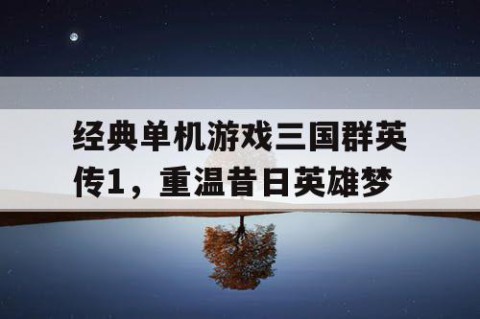 经典单机游戏三国群英传1，重温昔日英雄梦