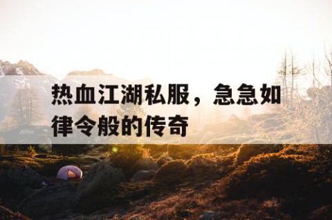 热血江湖私服，急急如律令般的传奇