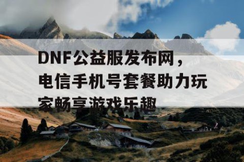 DNF公益服发布网，电信手机号套餐助力玩家畅享游戏乐趣