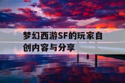 梦幻西游SF的玩家自创内容与分享