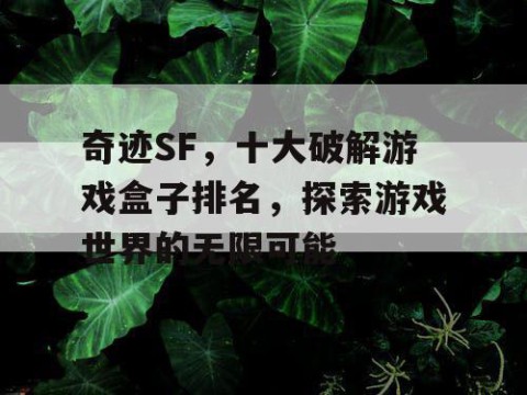 奇迹SF,十大破解游戏盒子排名,探索游戏世界的无限可能