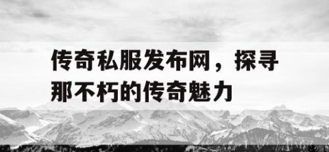 传奇私服发布网，探寻那不朽的传奇魅力