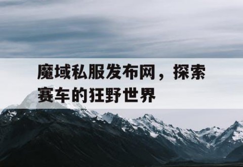 魔域私服发布网，探索赛车的狂野世界