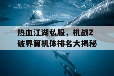 热血江湖私服，机战Z破界篇机体排名大揭秘