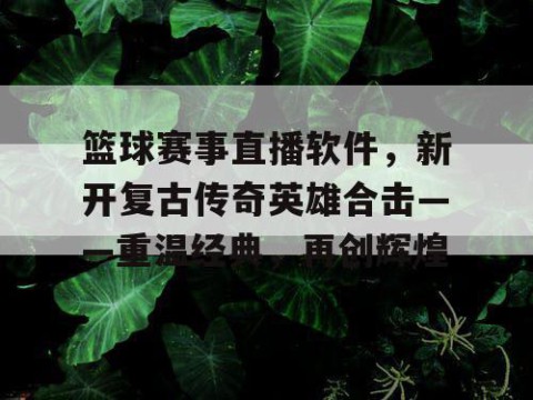 篮球赛事直播软件,新开复古传奇英雄合击——重温经典,再创辉煌