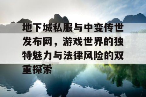 地下城私服与中变传世发布网，游戏世界的独特魅力与法律风险的双重探索