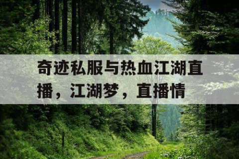 奇迹私服与热血江湖直播，江湖梦，直播情