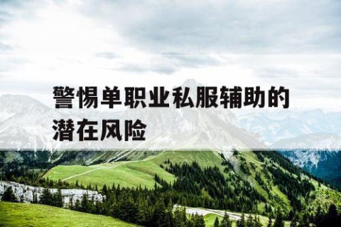 警惕单职业私服辅助的潜在风险