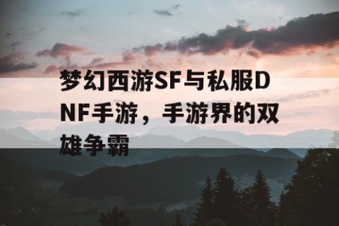 梦幻西游SF与私服DNF手游，手游界的双雄争霸