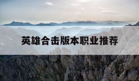 英雄合击版本职业推荐