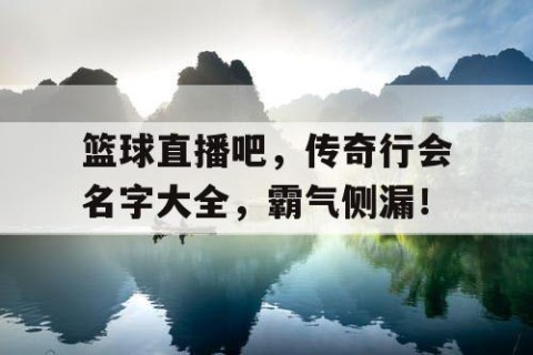 篮球直播吧,传奇行会名字大全,霸气侧漏!