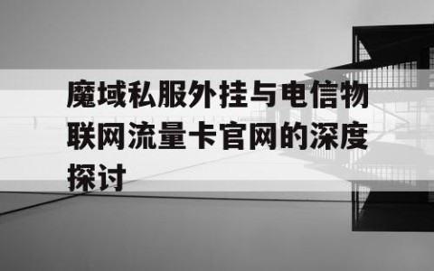 魔域私服外挂与电信物联网流量卡官网的深度探讨