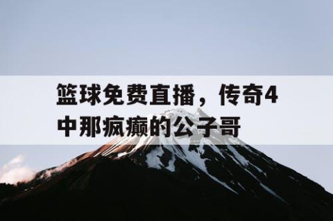 篮球免费直播，传奇4中那疯癫的公子哥
