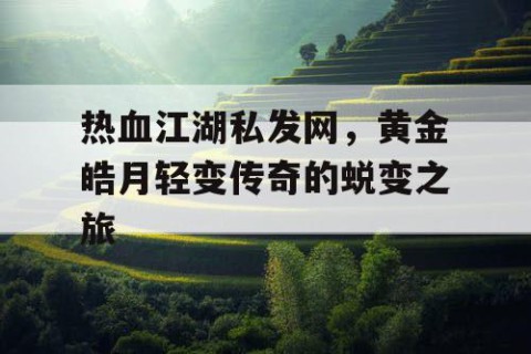 热血江湖私发网，黄金皓月轻变传奇的蜕变之旅