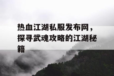 热血江湖私服发布网，探寻武魂攻略的江湖秘籍
