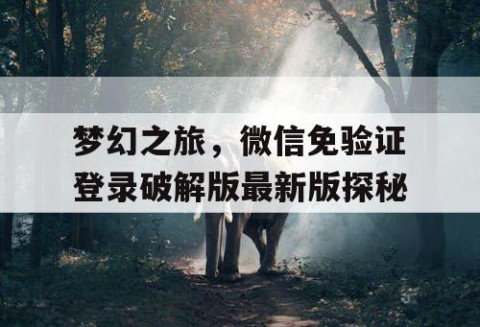 梦幻之旅，微信免验证登录破解版最新版探秘
