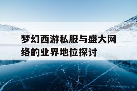 梦幻西游私服与盛大网络的业界地位探讨