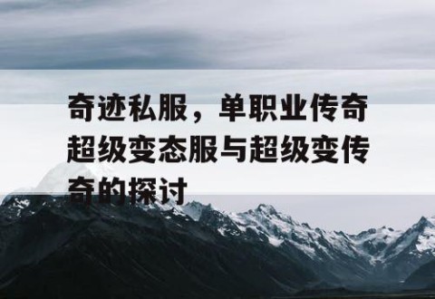 奇迹私服，单职业传奇超级变态服与超级变传奇的探讨