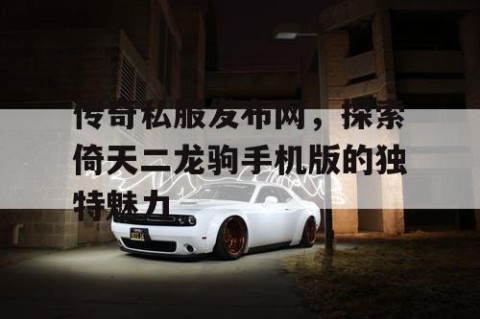 传奇私服发布网，探索倚天二龙驹手机版的独特魅力