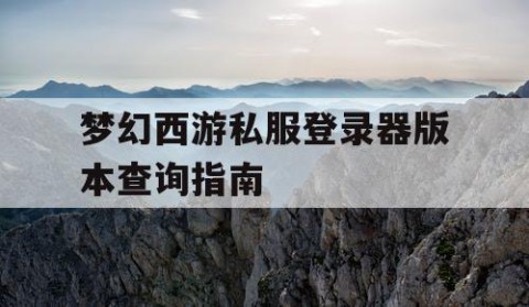 梦幻西游私服登录器版本查询指南