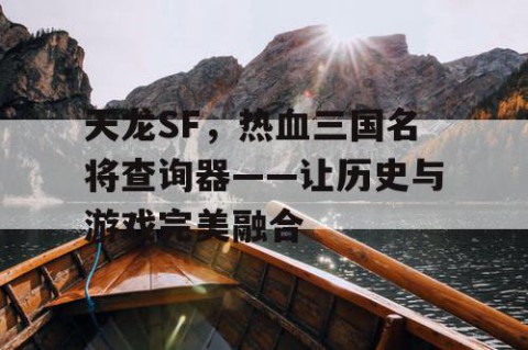 天龙SF，热血三国名将查询器——让历史与游戏完美融合