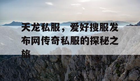 天龙私服，爱好搜服发布网传奇私服的探秘之旅