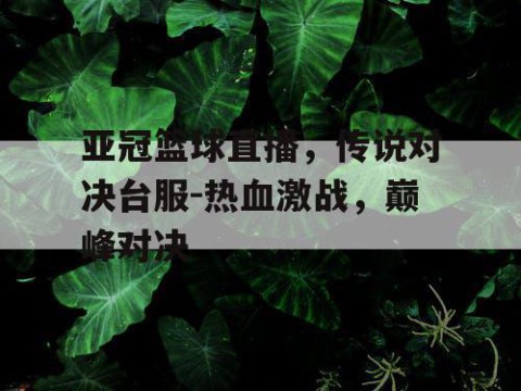 亚冠篮球直播，传说对决台服-热血激战，巅峰对决